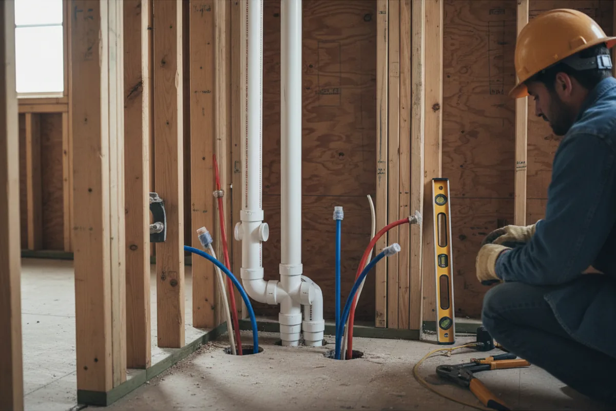 Drain and supply rough-in during Garbage Disposal Repair in Effie